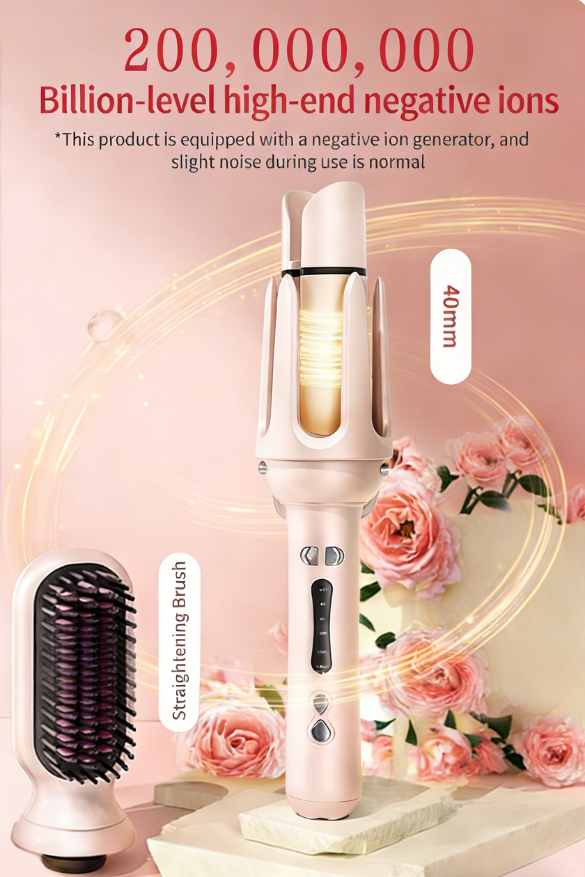 Automatic Ionic 2-in-1 Hair Curler &amp; Straightener LUXORA