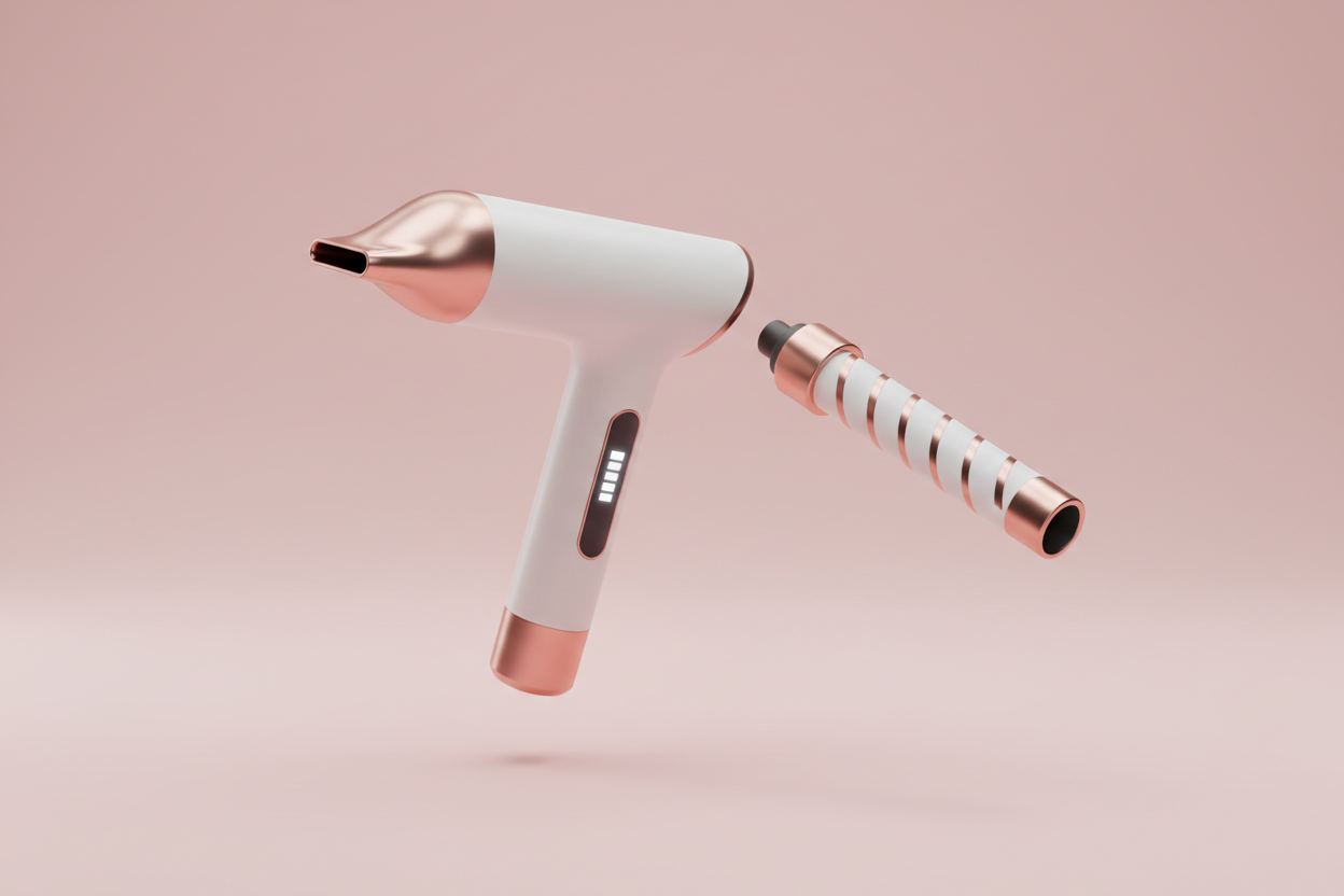 Rechageable hair dryer and curler